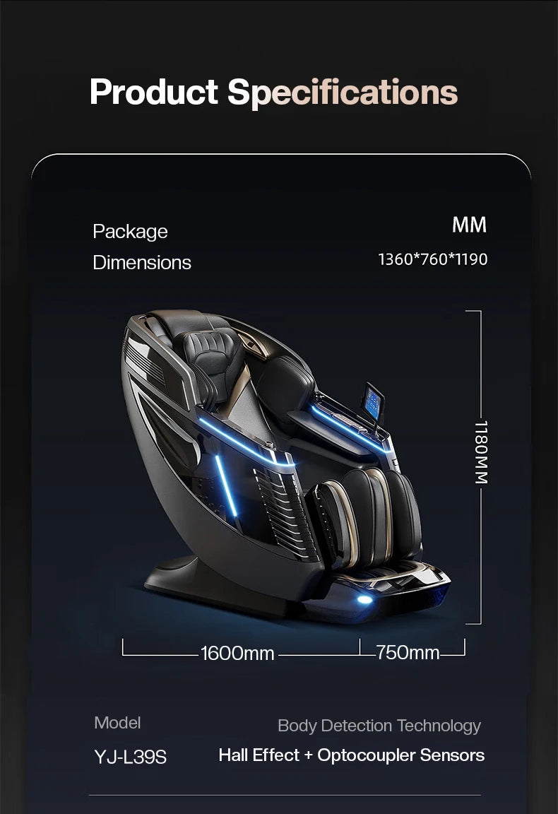 Dual Core Massage Chair Full Body 4D+3D Zero Gravity SL-Track Shiatsu Smart Massage Recliner Chairs with Body Scan, Heating