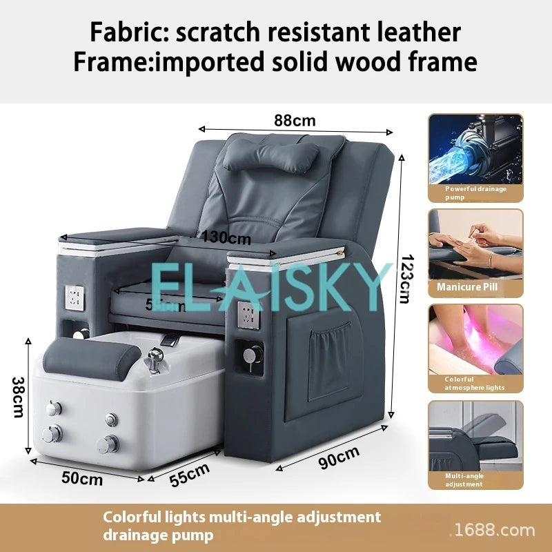 Electric Foot Bath Sofa Massage Spa Luxury Pedicure Sofa Massage Reclining Chair Armchair Electric Lounge Chair for Beauty Salon