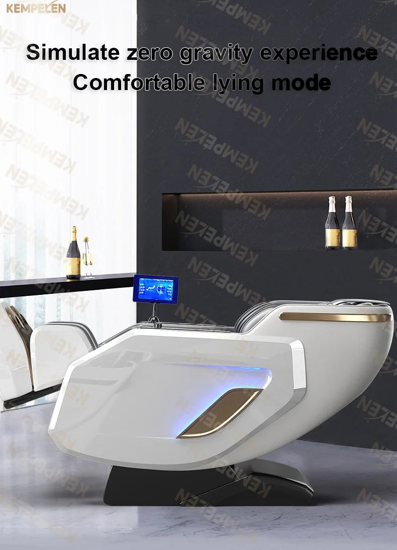 4D Full Body Massage Chair Zero Gravity Thai Stretch Heat Therapy Airbag Compression AI Voice Control for Home Office