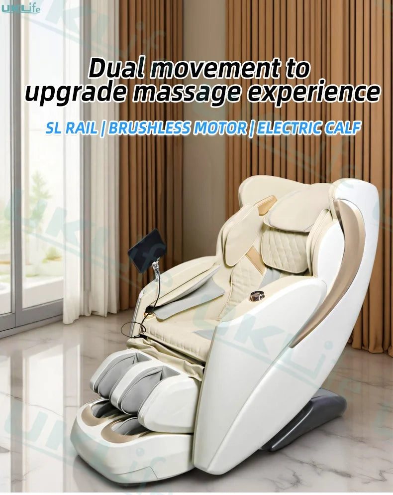 Dual-Core 4D SL-Track Zero Gravity Massage Chair | Full Body Thai Stretch & Foot Extension | 3 Year Warranty Home Luxury Electri