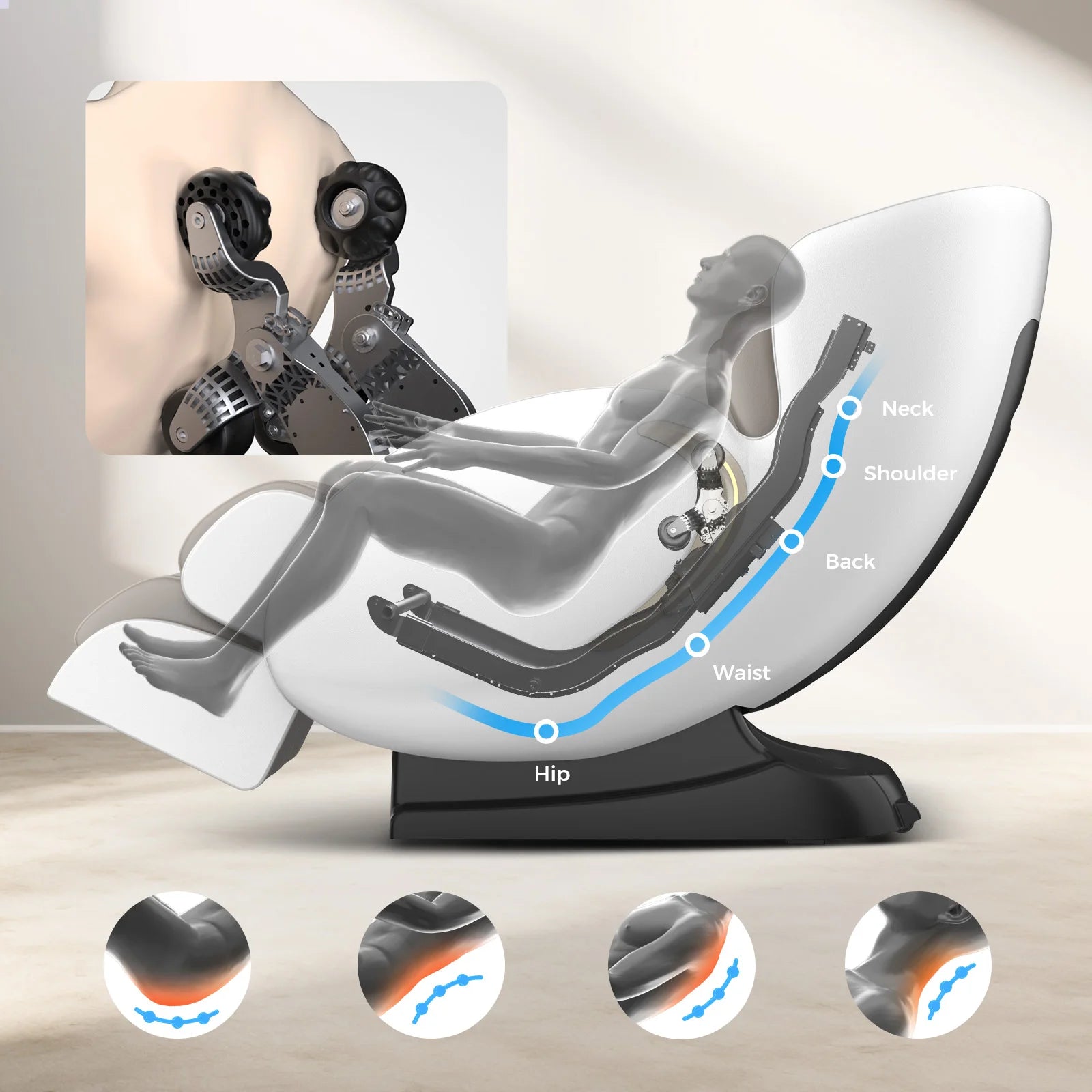 4D SL Airbag Zero Gravity full body Massage Chair Home 3D Office Foot Roller Shiatsu Office Chair Massage Sofa