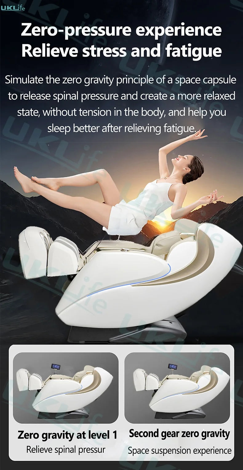 Dual-Core 4D SL-Track Zero Gravity Massage Chair | Full Body Thai Stretch & Foot Extension | 3 Year Warranty Home Luxury Electri