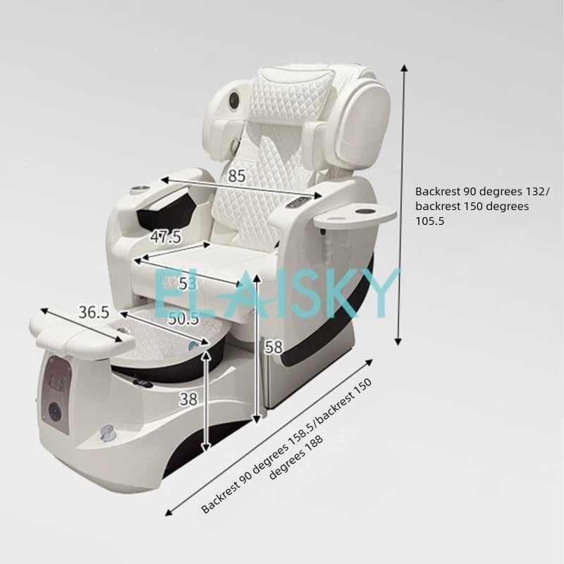 Foot Pool Pedicure Chair Foot Massage and Washing Electric Foot Bath Spa Salon Nail Sofa Reclining Backrest Chair for Foot Bath