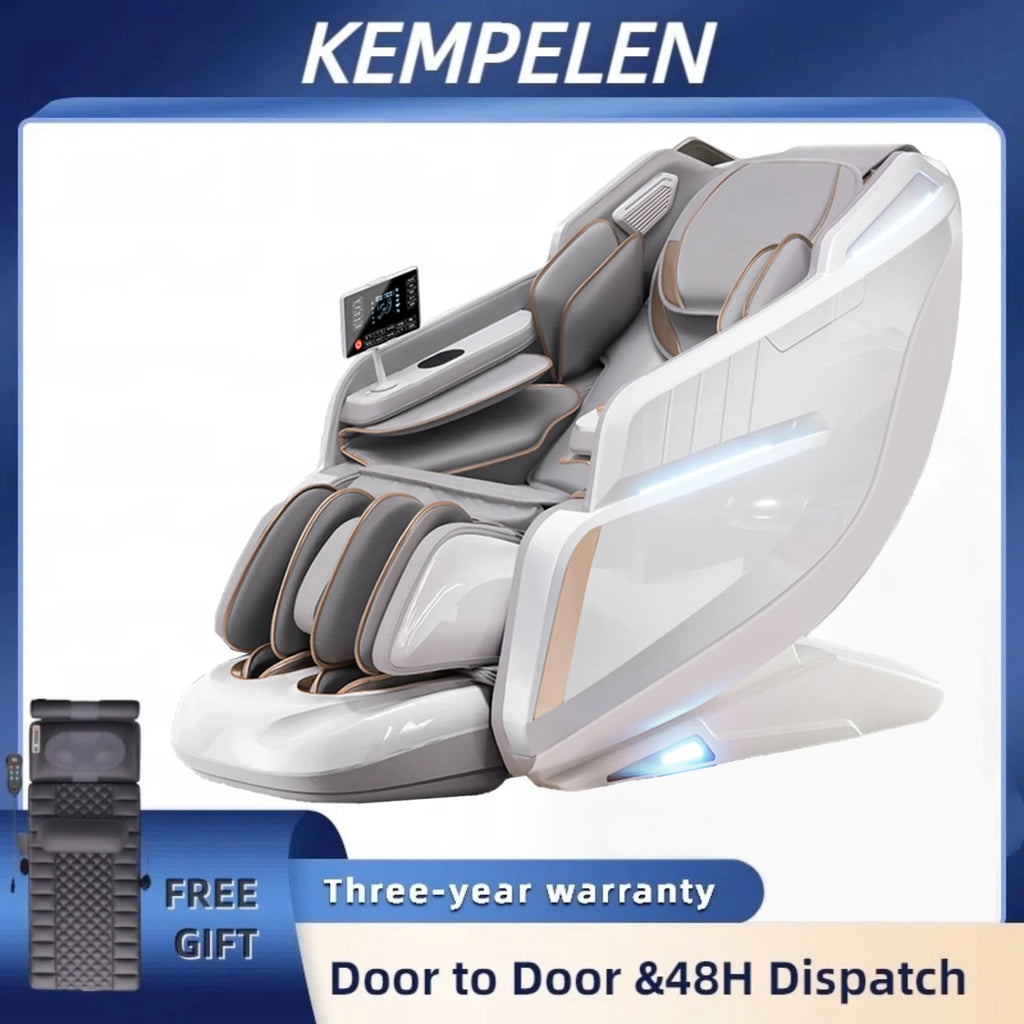 3D Massage Chair SL Track with AI Voice Control | Thai Stretch, Heating, Full Body Airbags, Foot Rollers, Bluetooth Music