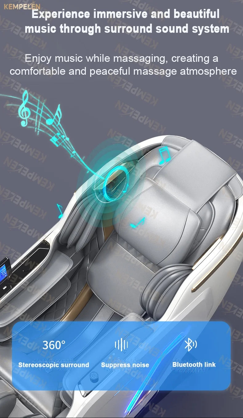 4D Full Body Massage Chair Zero Gravity Thai Stretch Heat Therapy Airbag Compression AI Voice Control for Home Office