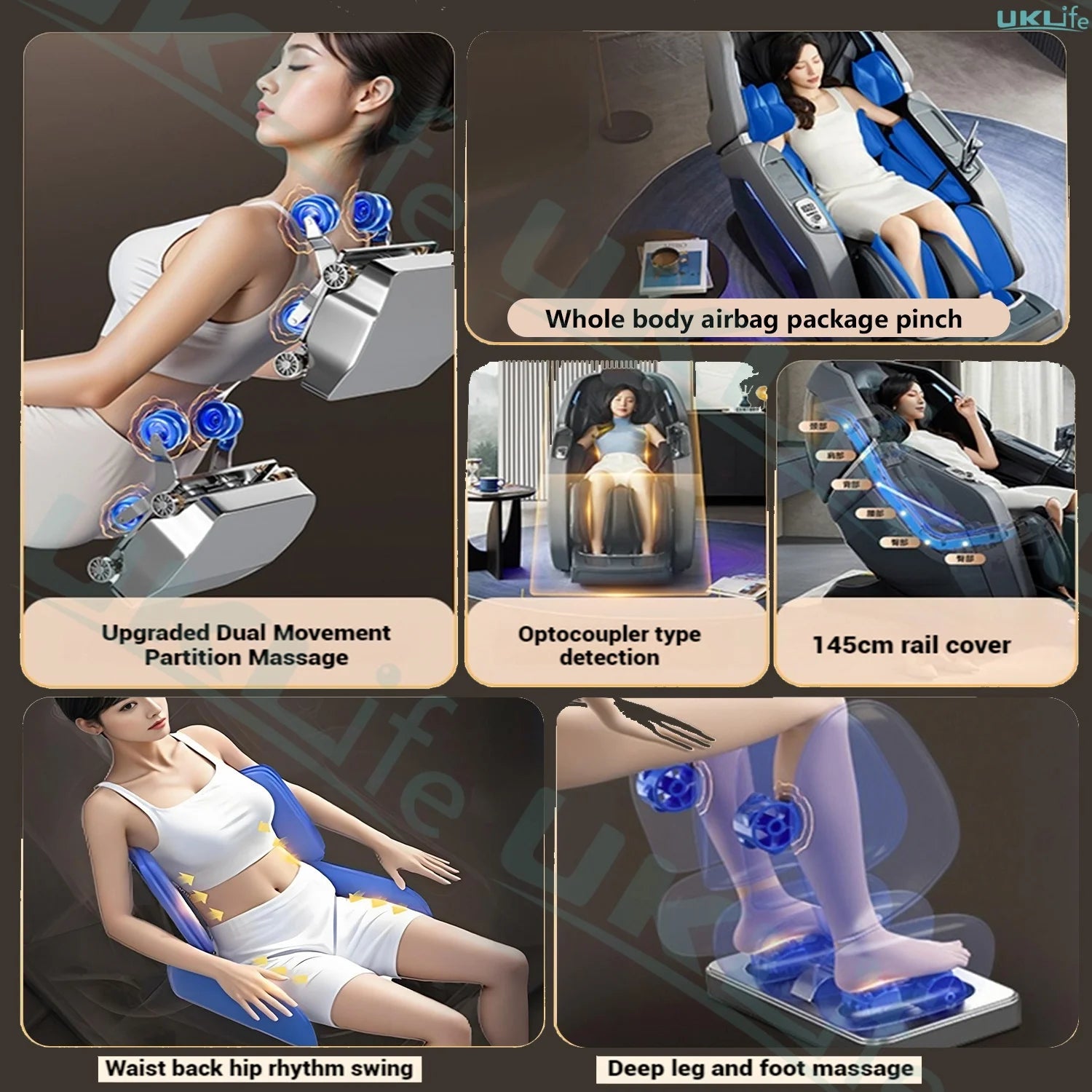 2025 New Model 4D+4D Dual Core Massage Chair with 25 Programs, Airbag Full Body, Health Scan, Zero Gravity, Lumbar Heating