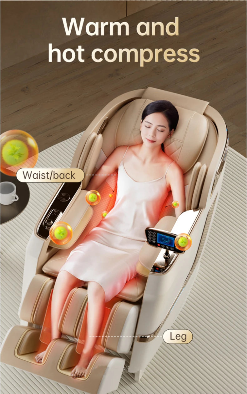 3 Years Warranty Luxury Massage Chair SL Dual Track Touch Voice Armrests Body detection 4D Zero gravity HiFi Bluetooth Heating