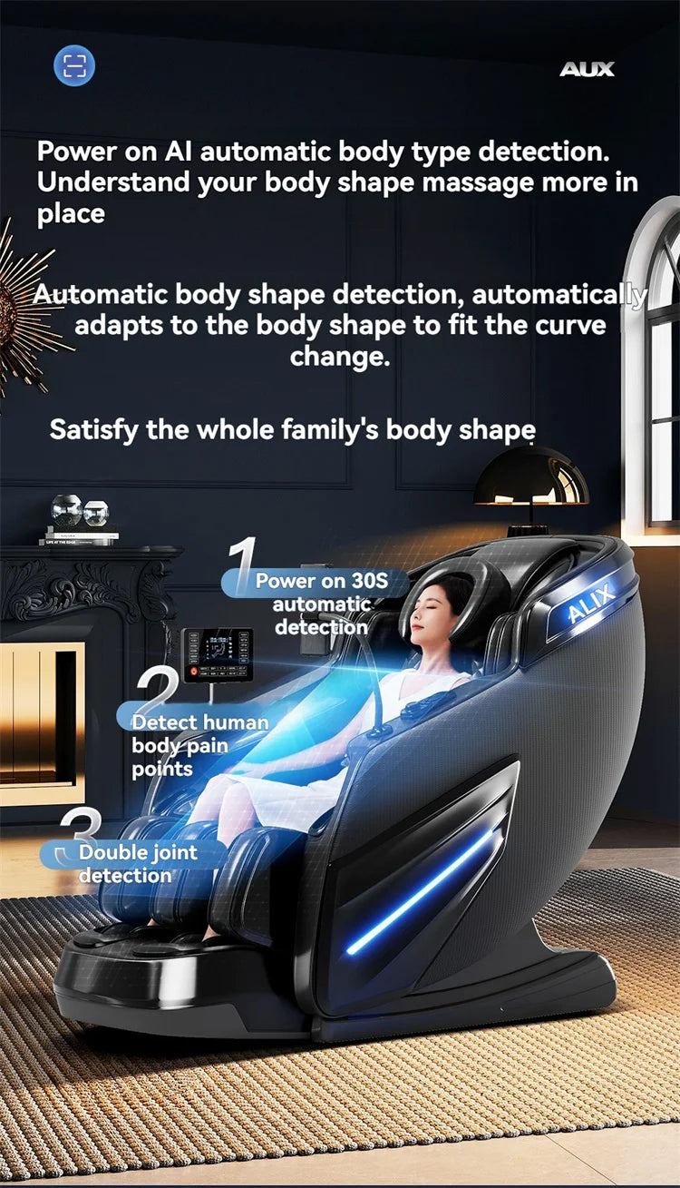 6D Smart Full Body Massage Chair Zero Gravity Relaxing Massage Recliner Chairs with SL-Track Bluetooth Speaker Heating Massage