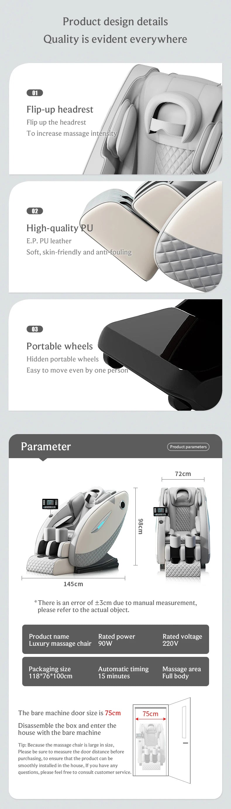 4D Relaxation Massage Chair Full Body 2025 Zero Gravity SL-Track Shiatsu Massage Recliner Chairs with Bluetooth Speaker AI Contr