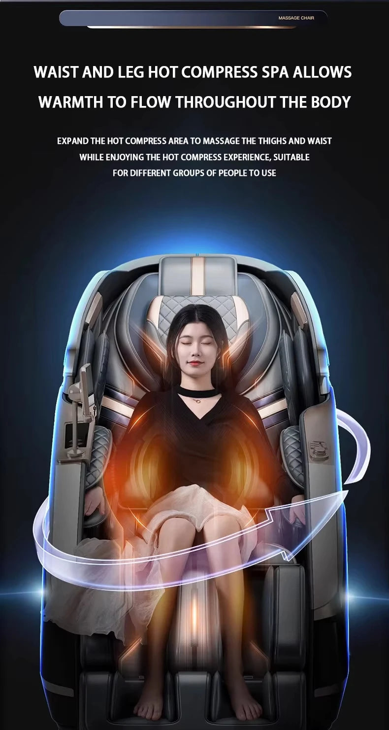 Electric Massage Chair Foot Roller Massage Lounge Chair Full Body Zero Gravity Stretching 4D Massage Chair 2025