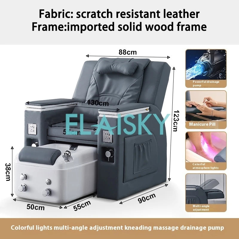 Electric Foot Bath Sofa Massage Spa Luxury Pedicure Sofa Massage Reclining Chair Armchair Electric Lounge Chair for Beauty Salon