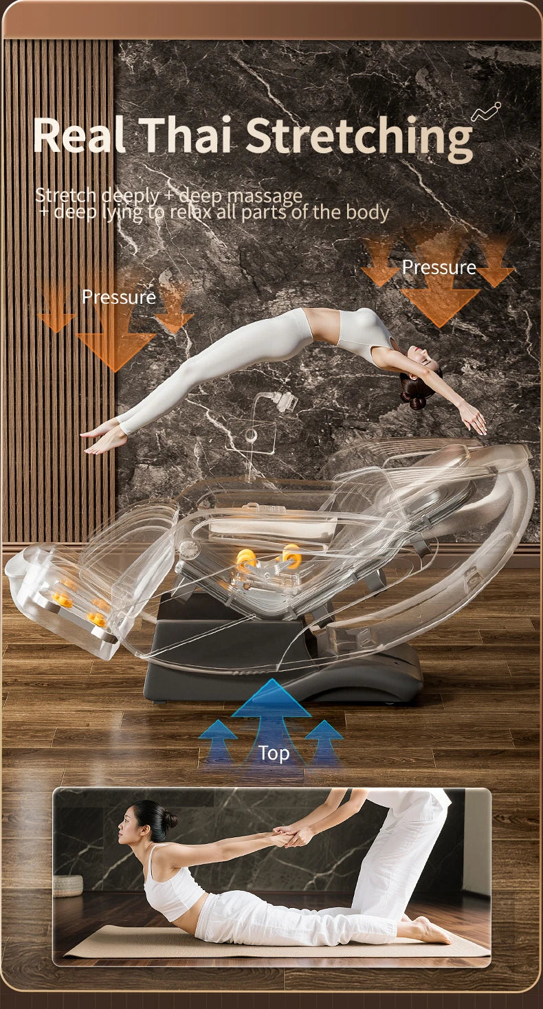 New Upgraded Super-large Cockpit Massage Chair Zero Gravity 4D Full Body Automatic Multifunction Intelligent Home Recliner Sofa