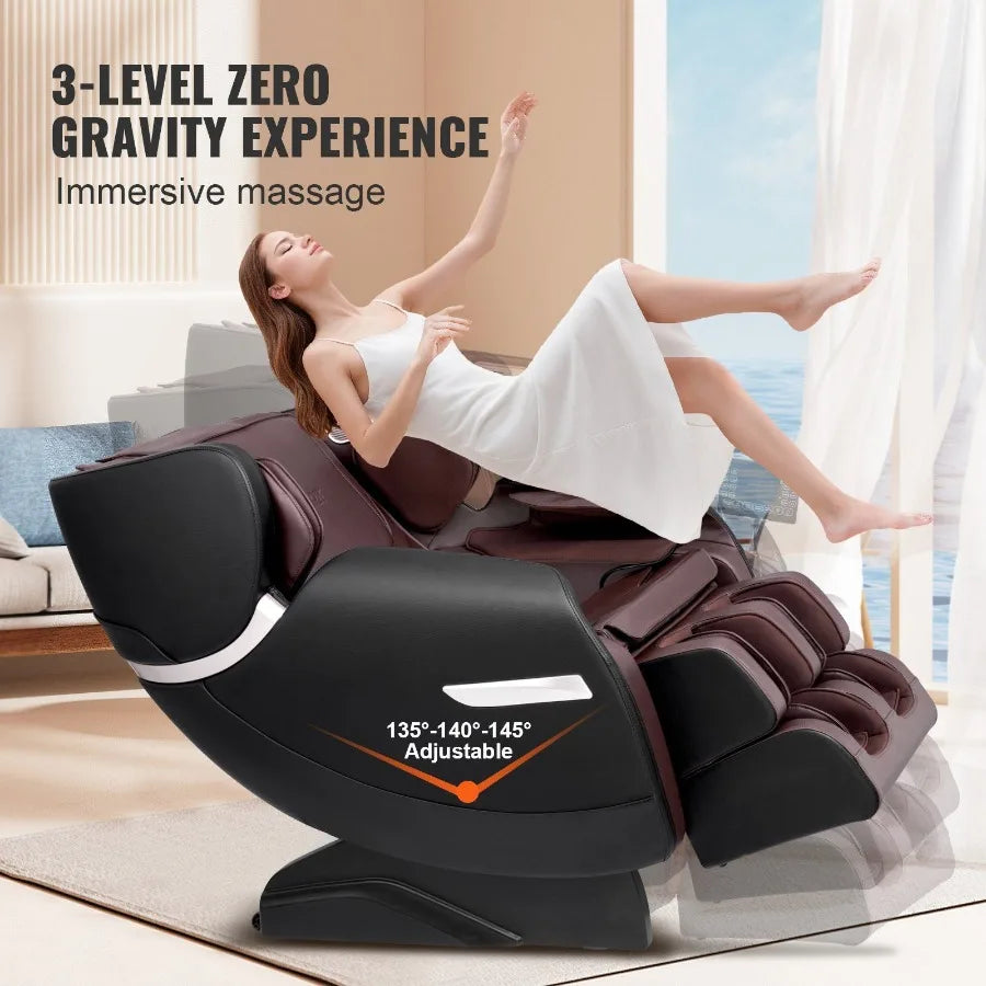 VEVOR Massage Chair Full Body Zero Gravity Recliner with Multi Auto Modes 3D Shiatsu Heating  Speaker Airbag Foot Roller and To