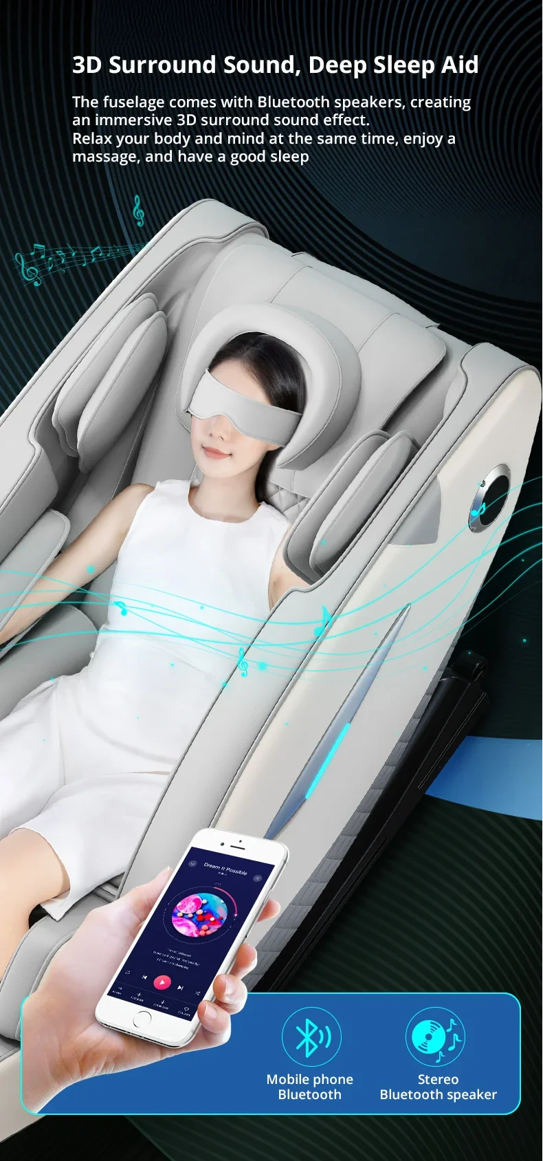 UKL-103-Fully Automatic Massage Chair, Bluetooth Heating, HiFi, Zero Gravity, Russian Control Screen, Diversification Roller, Lo