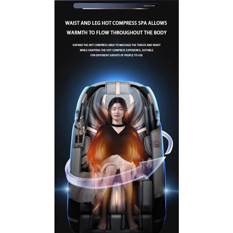 Electric Massage Chair Foot Roller Massage Lounge Chair Full Body Zero Gravity Stretching 4D Massage Chair 2025