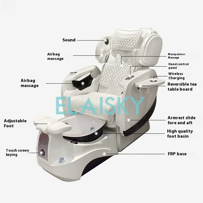 Foot Pool Pedicure Chair Foot Massage and Washing Electric Foot Bath Spa Salon Nail Sofa Reclining Backrest Chair for Foot Bath