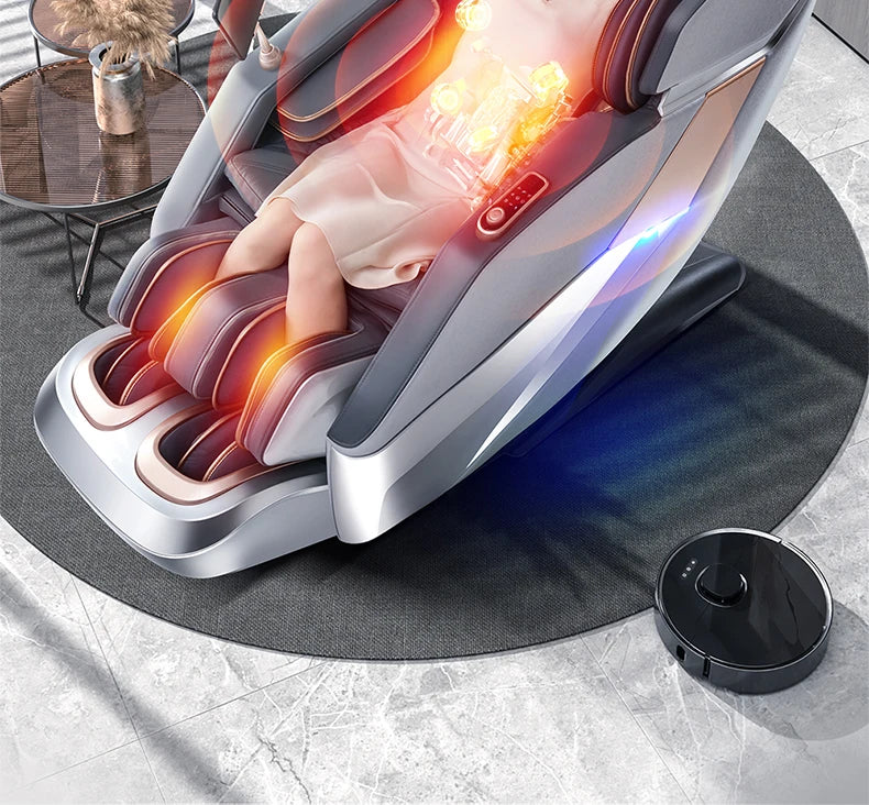 Electric Zero Gravity Massage Chair Leisure Sofa with Longer SL Track Full Body Airbag Knead Shiatsu Calf Roller for Relaxation