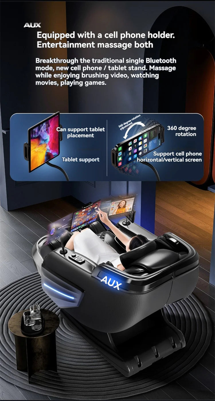 6D Smart Full Body Massage Chair Zero Gravity Relaxing Massage Recliner Chairs with SL-Track Bluetooth Speaker Heating Massage