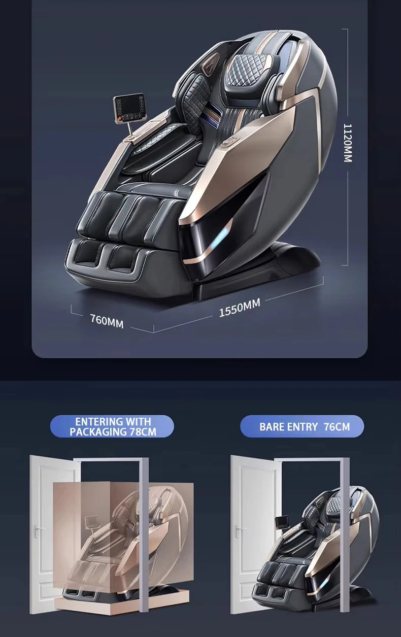 Electric Massage Chair Foot Roller Massage Lounge Chair Full Body Zero Gravity Stretching 4D Massage Chair 2025