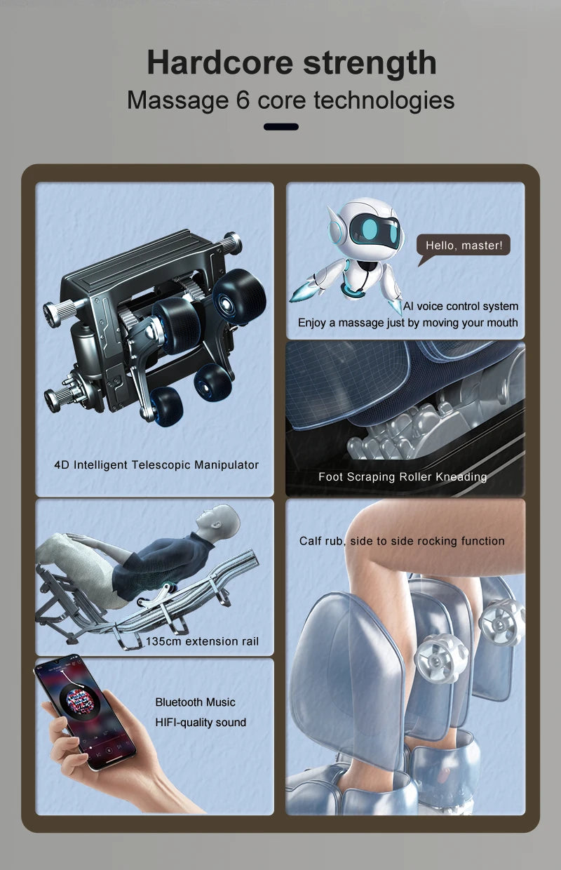 USA Local Delivery 135cmSL Shiatsu 4D Heating Airbag Zero Gravity full body Massage Chair Home Office Chair