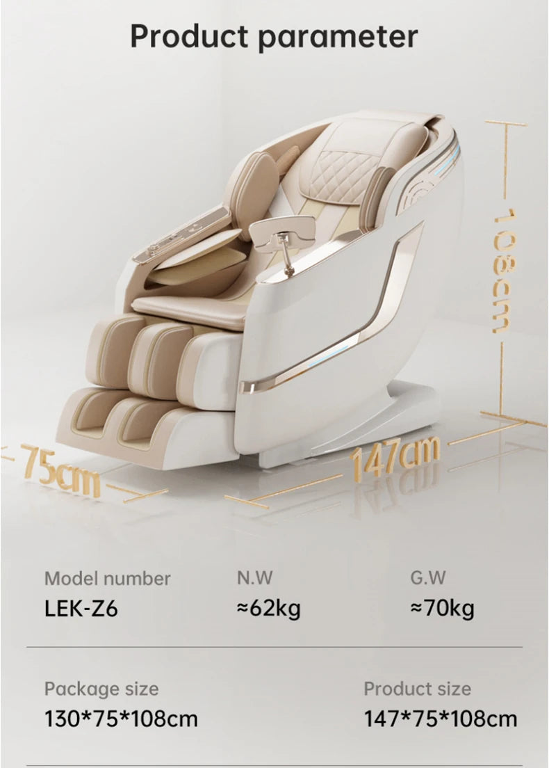 3 Years Warranty Luxury Massage Chair SL Dual Track Touch Voice Armrests Body detection 4D Zero gravity HiFi Bluetooth Heating