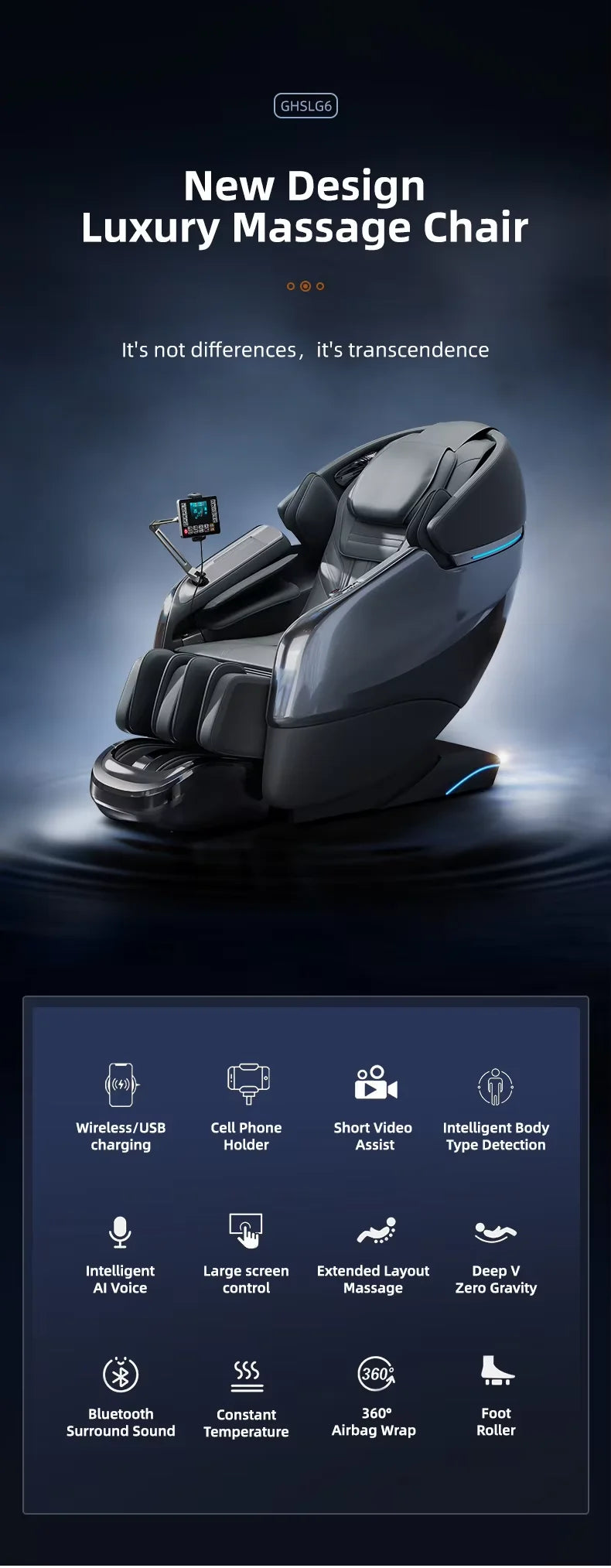 Massage Chair Full Body New Model Home Office Factory Price Electric Heating Kneading Luxury Zero Gravity Recliner Massage Chair
