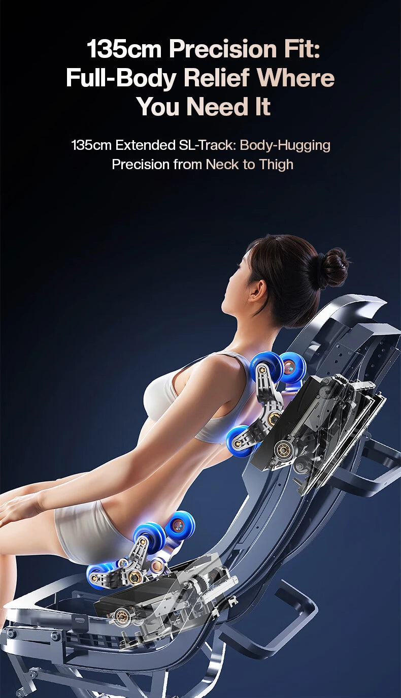 Dual Core Massage Chair Full Body 4D+3D Zero Gravity SL-Track Shiatsu Smart Massage Recliner Chairs with Body Scan, Heating