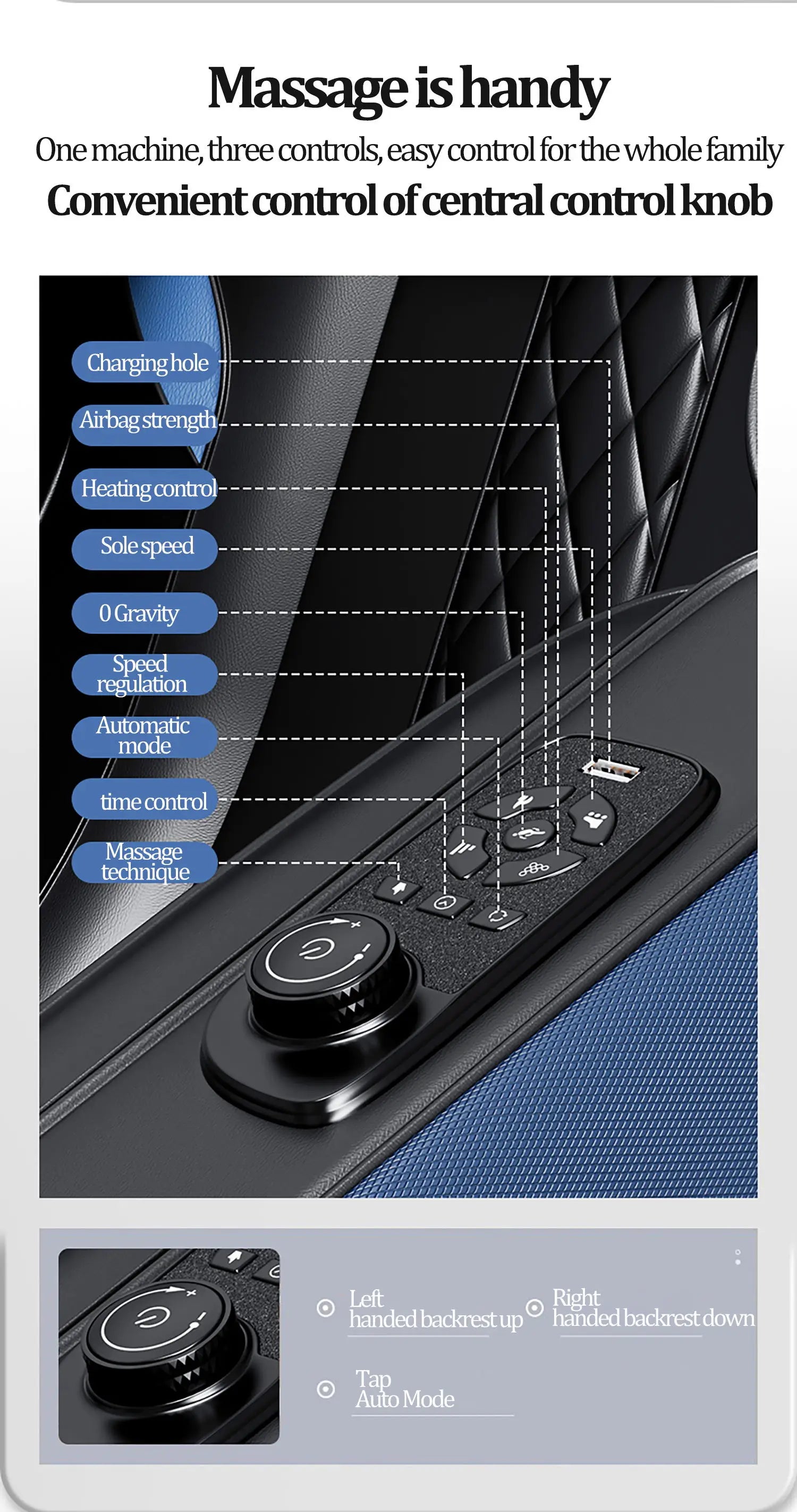 3  Year Warranty UKLife 4D SL-Track Full Body Air Bag Zero Gravity  Luxury Electric Massager Chairs For Office  Massage Sofa