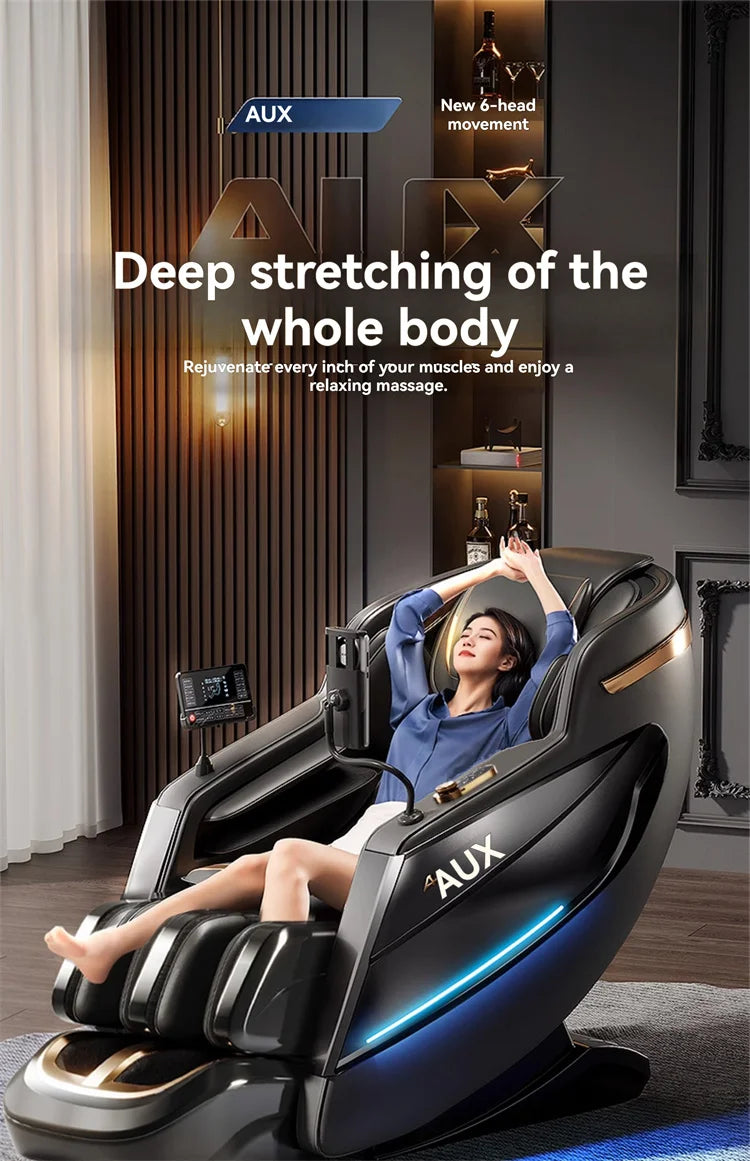 6D+6D Massage Chair Full Body Zero Gravity SL-Track Shiatsu Heating Massage Chairs with Body Scan Yoga Stretch Calf Extension