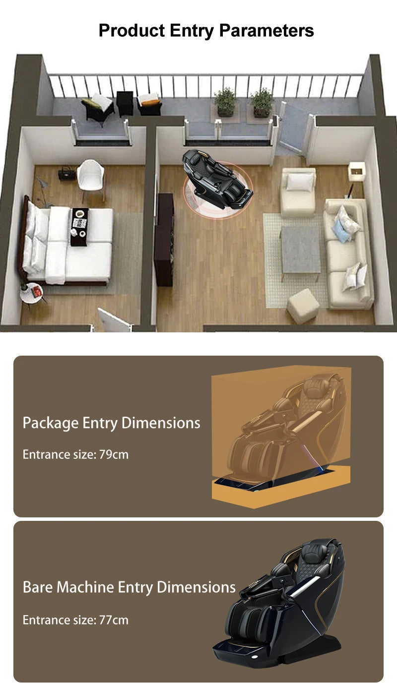 USA Local Delivery 135cmSL Shiatsu 4D Heating Airbag Zero Gravity full body Massage Chair Home Office Chair