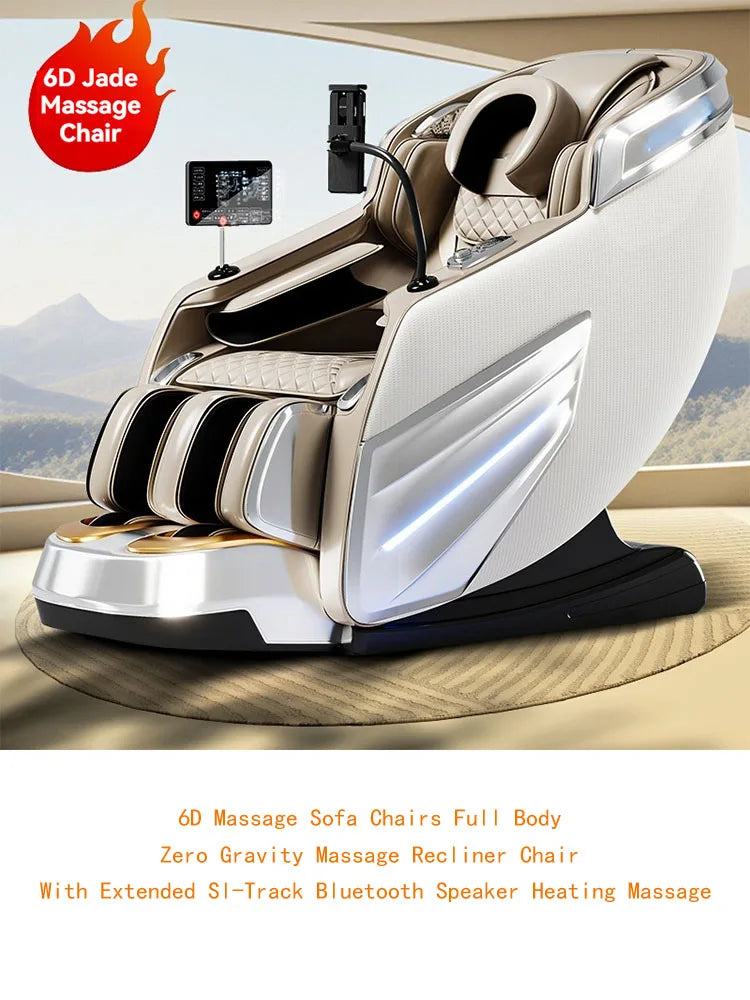 6D Smart Full Body Massage Chair Zero Gravity Relaxing Massage Recliner Chairs with SL-Track Bluetooth Speaker Heating Massage