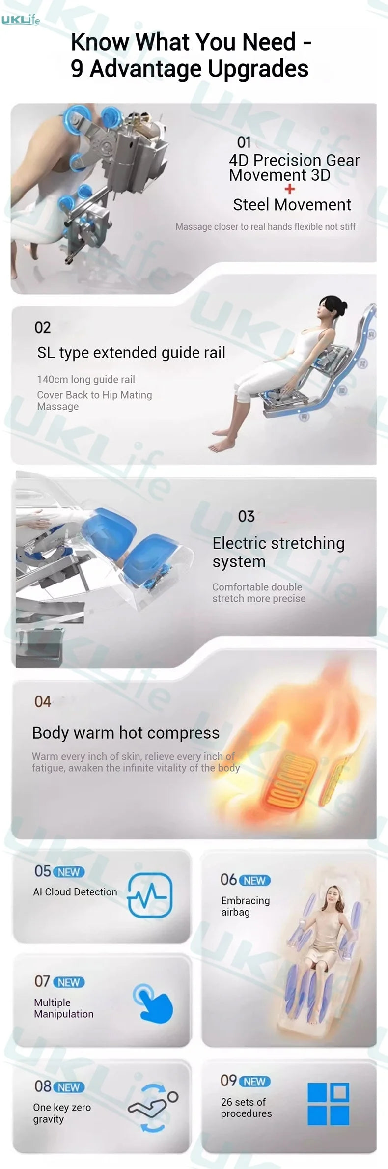 Dual-Core 4D SL-Track Zero Gravity Massage Chair | Full Body Thai Stretch & Foot Extension | 3 Year Warranty Home Luxury Electri