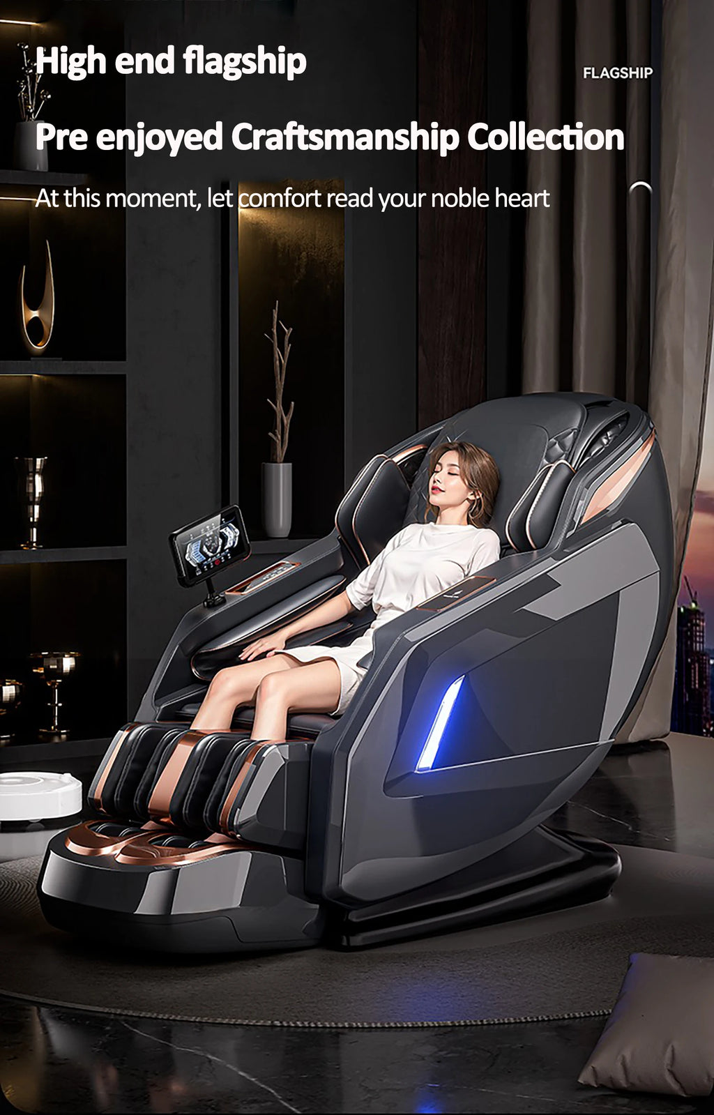 Best 4d Zero Gravity Massage Chair With SL Rail Design Full Body Airbag Massage Foot Rollers Bluetooth Audio Relaxation