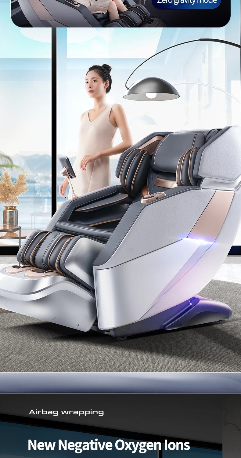 Electric Zero Gravity Massage Chair Leisure Sofa with Longer SL Track Full Body Airbag Knead Shiatsu Calf Roller for Relaxation