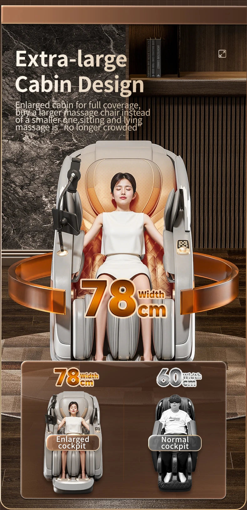 New Upgraded Super-large Cockpit Massage Chair Zero Gravity 4D Full Body Automatic Multifunction Intelligent Home Recliner Sofa