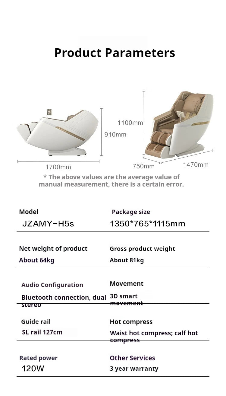 2 Year Warranty 4D SL Airbag Zero Gravity full body Massage Chair Home 3D Office Foot Roller Shiatsu Office Chair Massage Sofa