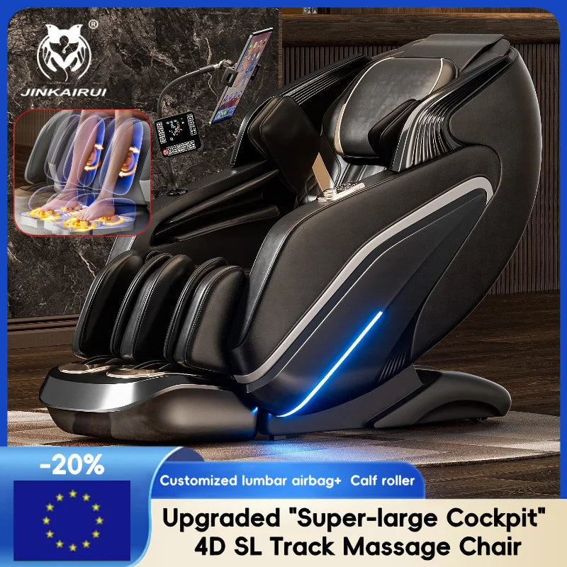 New Upgraded Super-large Cockpit Massage Chair Zero Gravity 4D Full Body Automatic Multifunction Intelligent Home Recliner Sofa