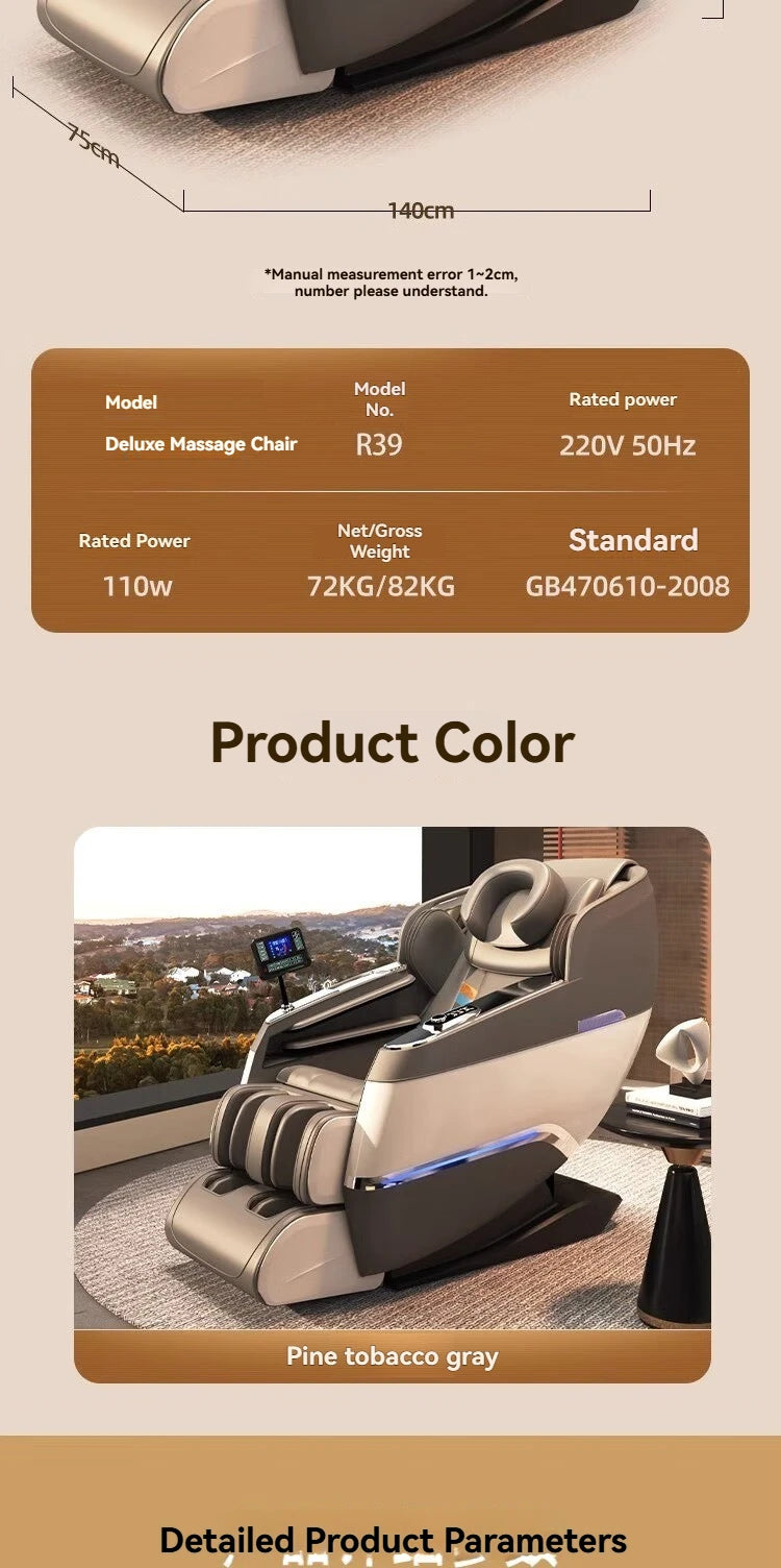 Heated Massage Chair Full Body  4D Body Massage Chair Recliner Therapy Zero Gravity SL Track Electric Relaxing Massage Chairs