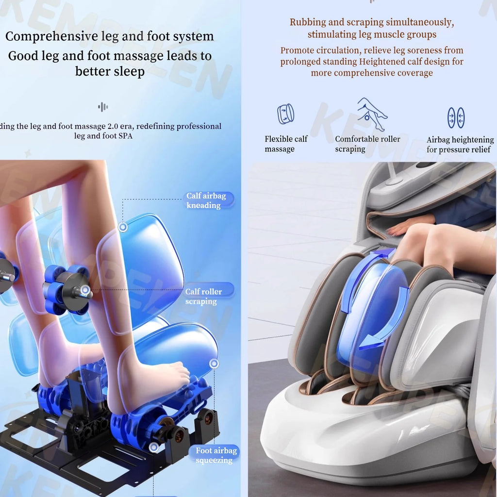 3D Massage Chair SL Track with AI Voice Control | Thai Stretch, Heating, Full Body Airbags, Foot Rollers, Bluetooth Music