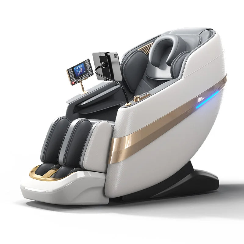 Jade-Inspired 4D Flex Mechanism SL-Track Massage Chair Lotus-Silicone Massage Nodes with Calf Kneading Roller Home Leisure Sofa