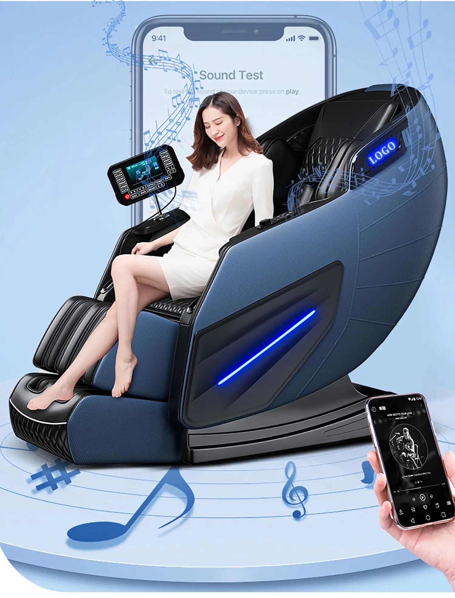 3  Year Warranty UKLife 4D SL-Track Full Body Air Bag Zero Gravity  Luxury Electric Massager Chairs For Office  Massage Sofa
