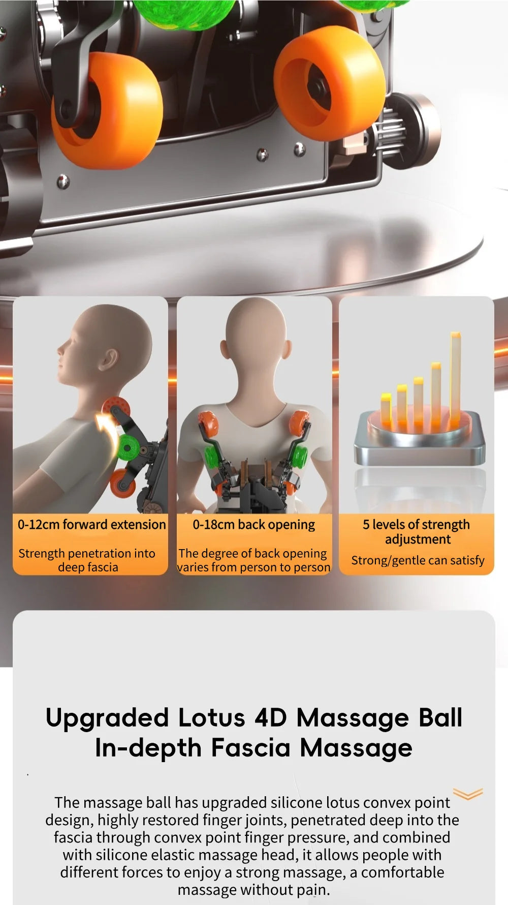 Jade-Inspired 4D Flex Mechanism SL-Track Massage Chair Lotus-Silicone Massage Nodes with Calf Kneading Roller Home Leisure Sofa