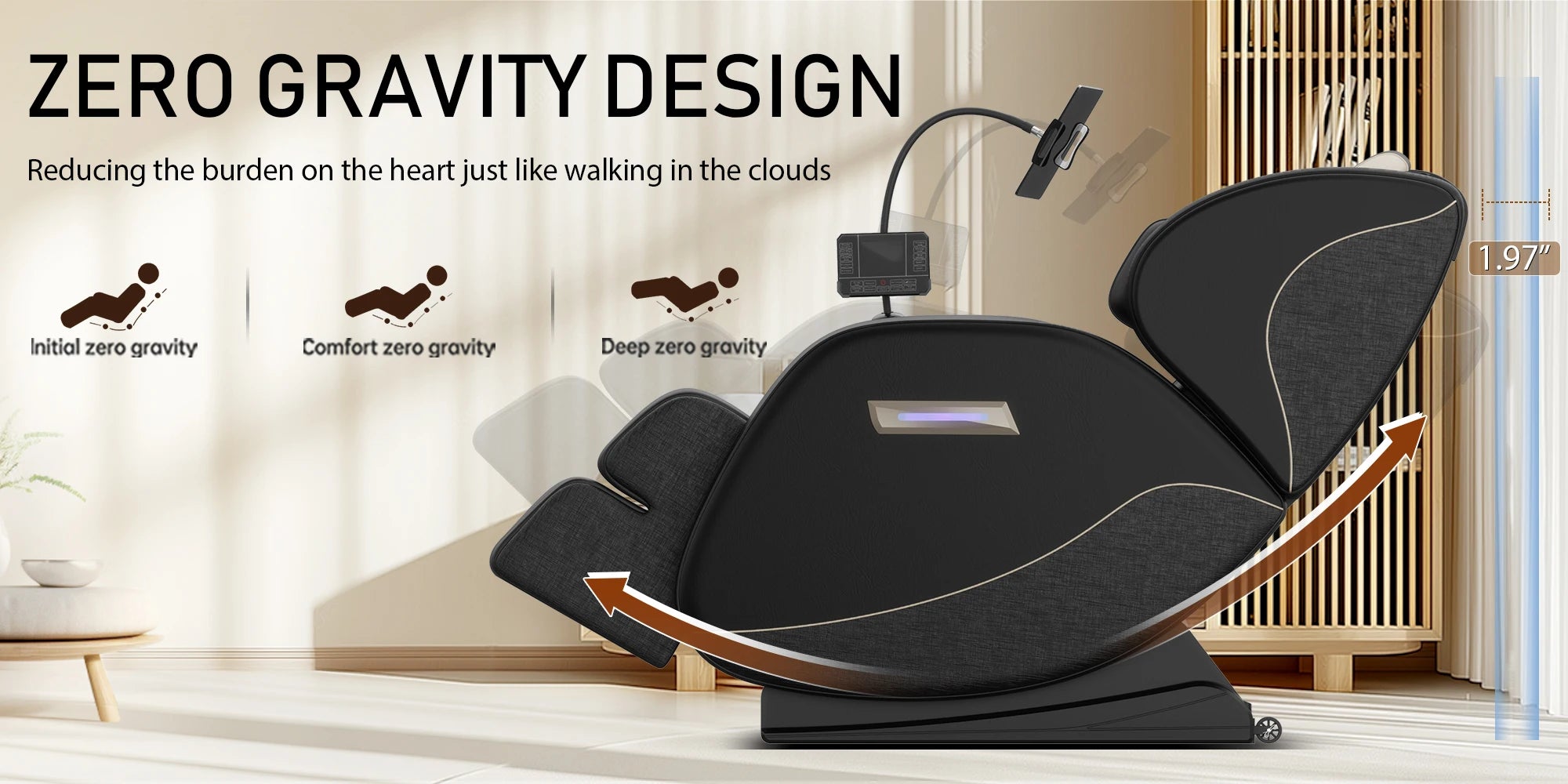 Zero Gravity Full Body Massage Chair with Heating, Airbags, Foot Roller & Touch Screen – Supports Up to 180 lbs