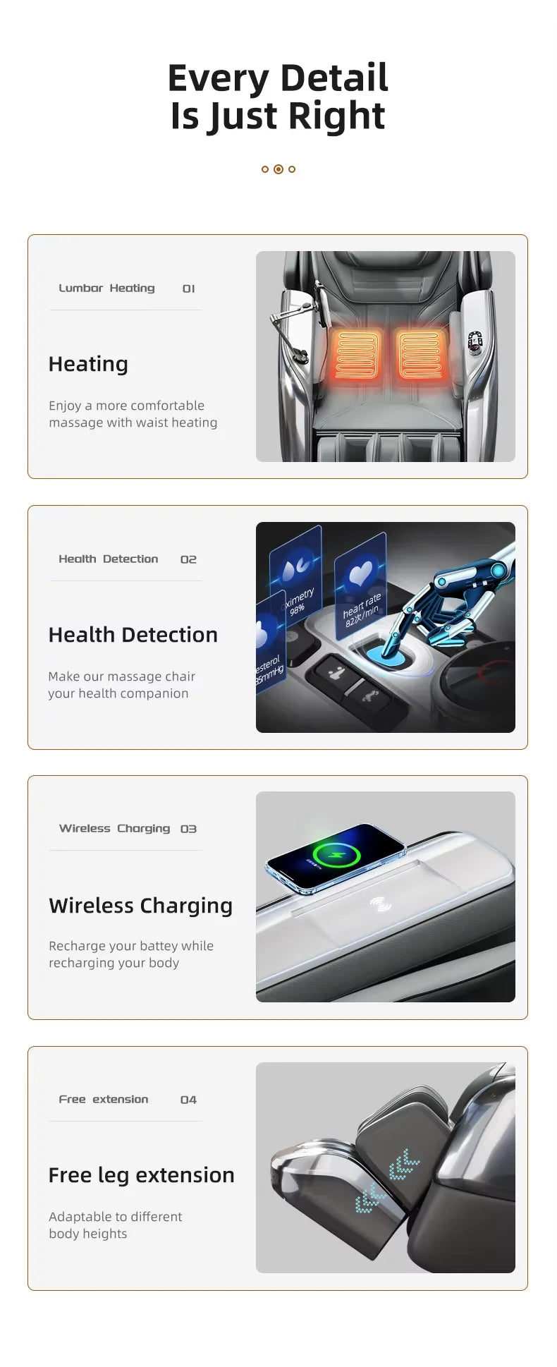 Massage Chair Full Body New Model Home Office Factory Price Electric Heating Kneading Luxury Zero Gravity Recliner Massage Chair