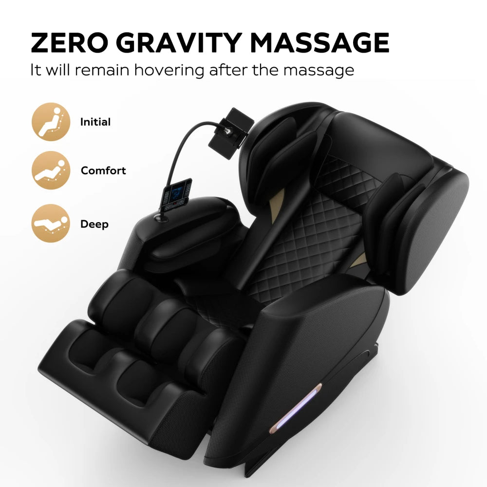 Zero Gravity 2024 Massage Chair Recliner Full Body Air Pressure 6 Rollers Heating Foot Relax Bluetooth Atmosphere Lights Gift