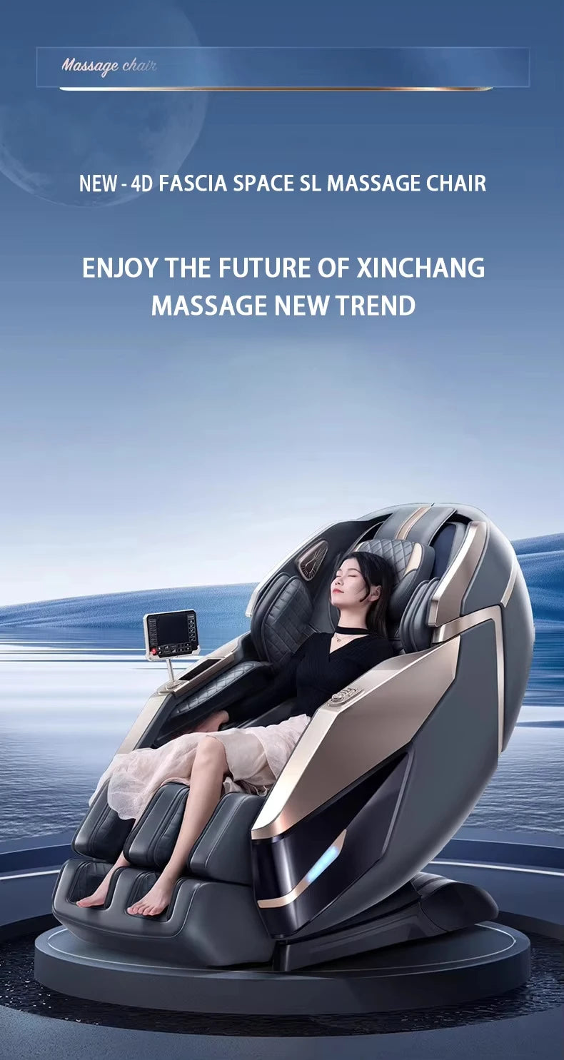 Electric Massage Chair Foot Roller Massage Lounge Chair Full Body Zero Gravity Stretching 4D Massage Chair 2025