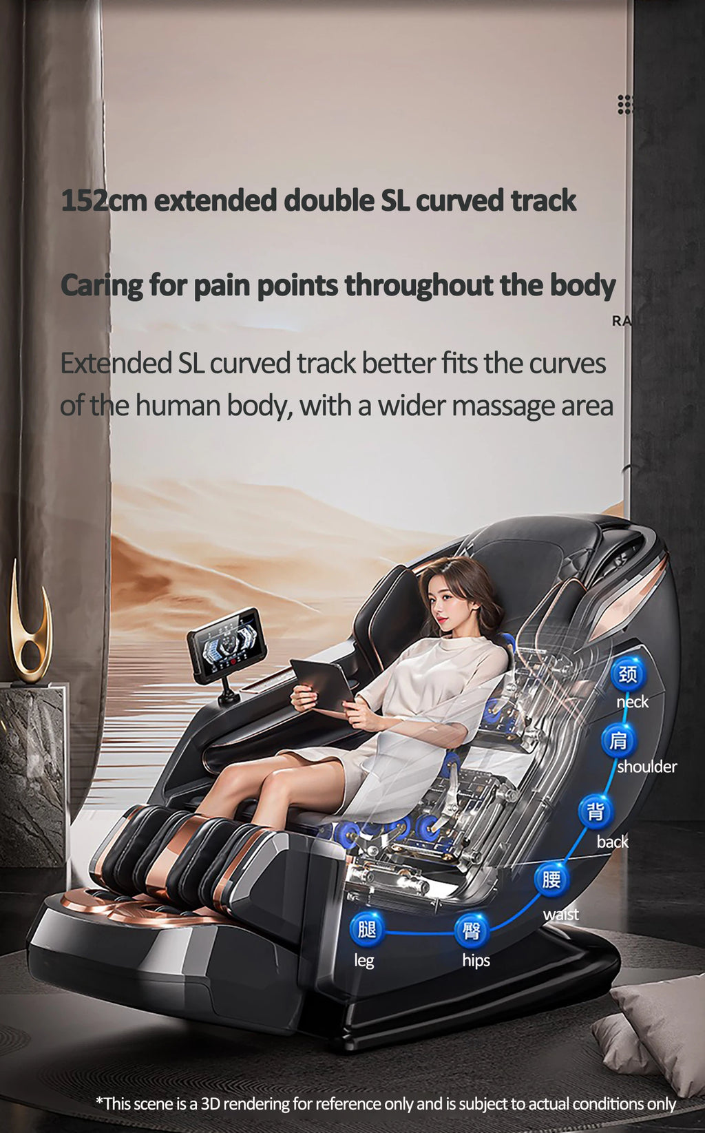 Best 4d Zero Gravity Massage Chair With SL Rail Design Full Body Airbag Massage Foot Rollers Bluetooth Audio Relaxation