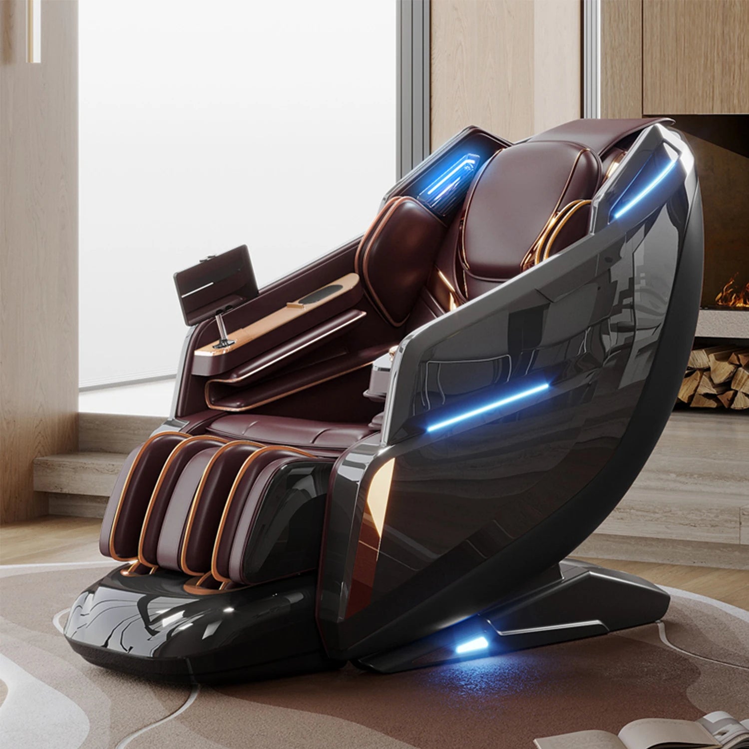 3D Massage Chair SL Track with AI Voice Control | Thai Stretch, Heating, Full Body Airbags, Foot Rollers, Bluetooth Music