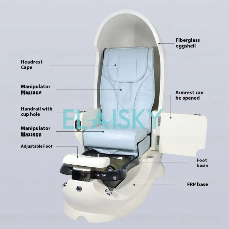 Eggshell Space Cabin Sofa Manicure Pedicure Chair Foot Spa Nail Salon Foot Bath Massage Pedicure Chair High-end Salon Sofa Chair