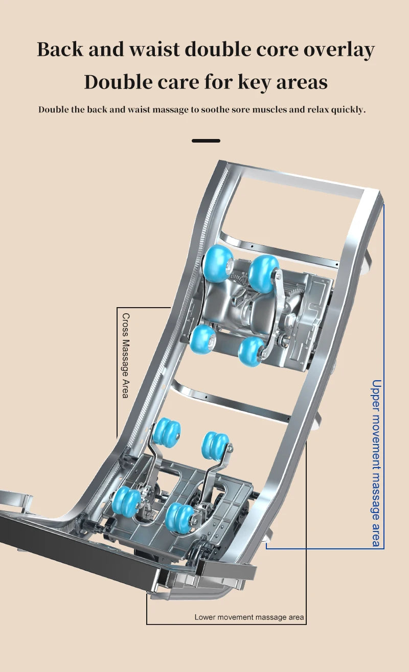 Electric Full Body Massage Chair 4D+3D Zero Gravity SL Track Dual Core Thai Stretch Smart Full Body Relaxation Massage Chairs